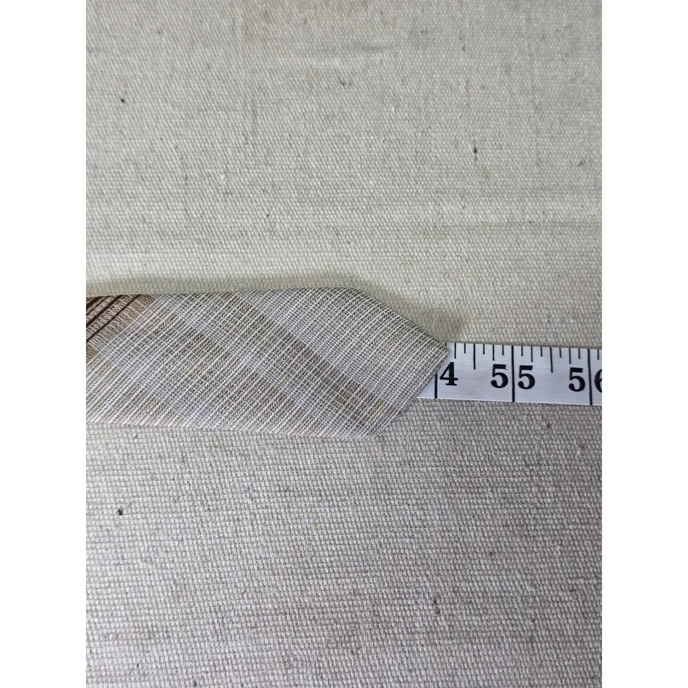 Vintage Wemlon by Wembley Brown Tan Plaid Polyester Necktie Retro 4 Inch Width